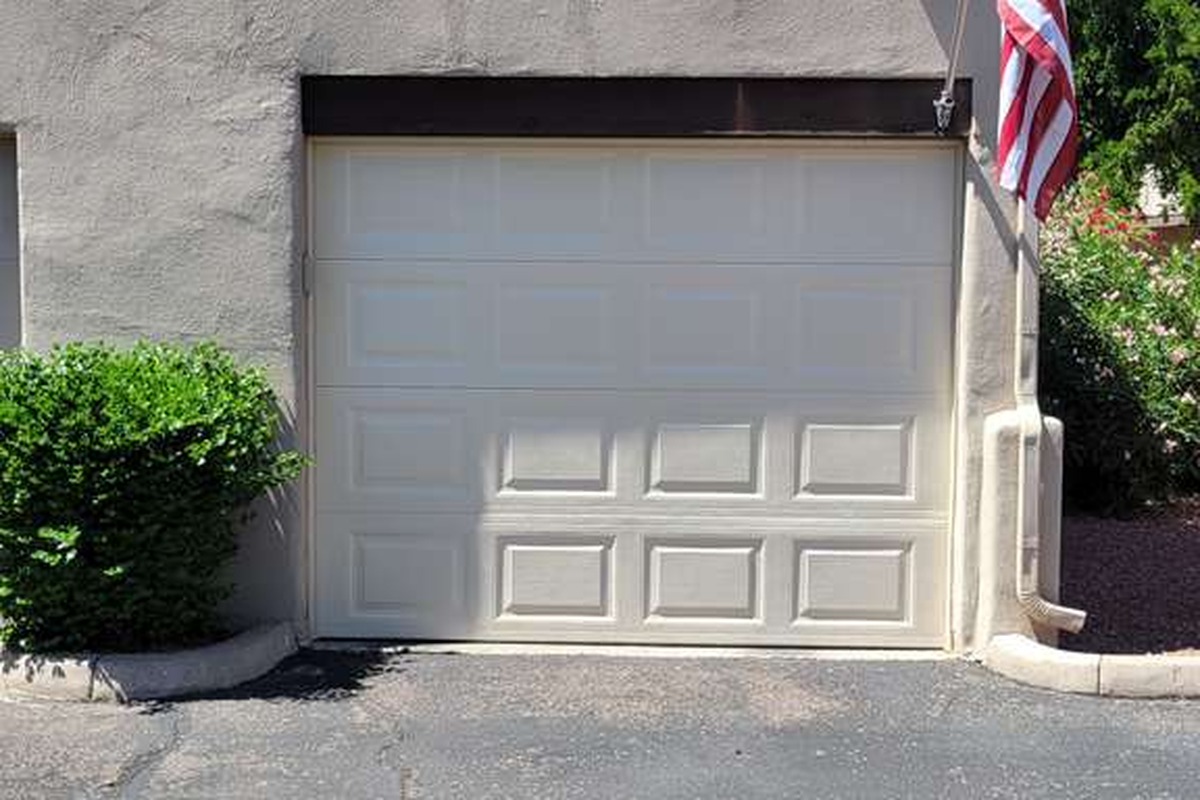 Garage door installation in Phoenix Arizona with American flag